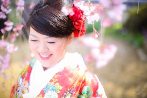 桜より美しい花嫁の微笑み